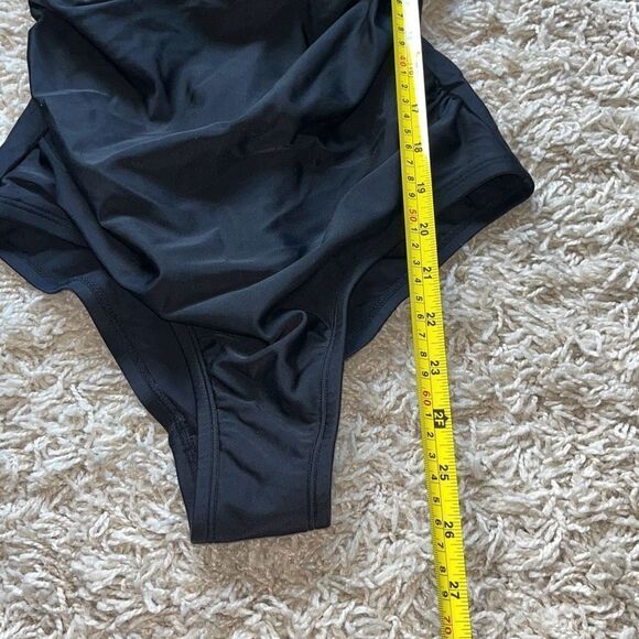 NWT Kona Sol One Piece Swimsuit Womens Tummy Control Ruched Black Small - Picture 13 of 16